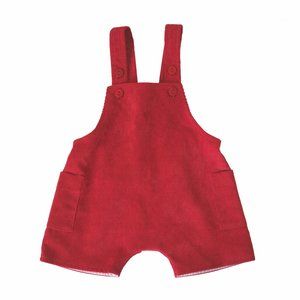 Aletta Red Corduroy Lined Short Overall  Made in Italy Size Newborn (1M)